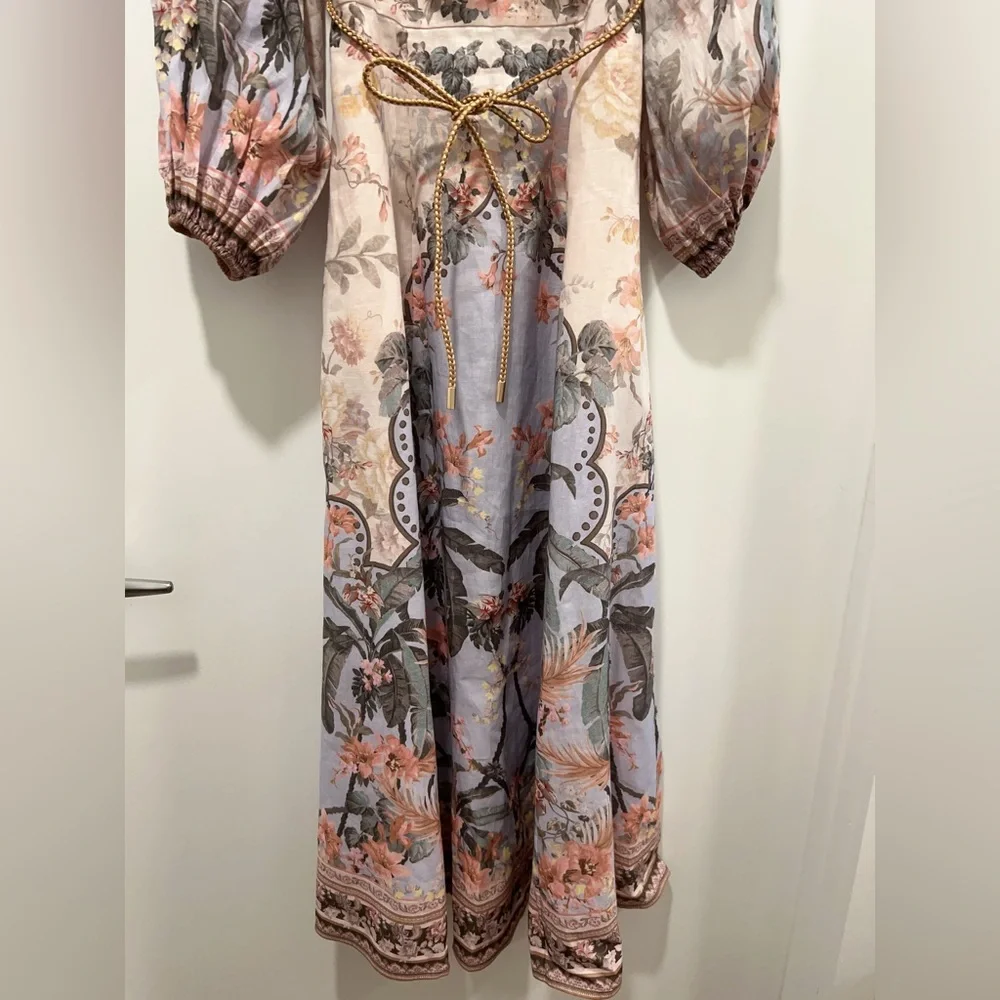 🔥NWT AU0 Zimmermann Wylie Off-The-Shoulder Midi-Dress - Picture 5 of 16